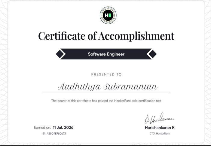 software engineer certificate